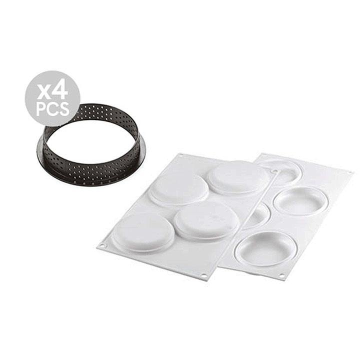 KIT TARTE RING ROUND Ø100 SILIKOMART - LAOUDIS FOODS